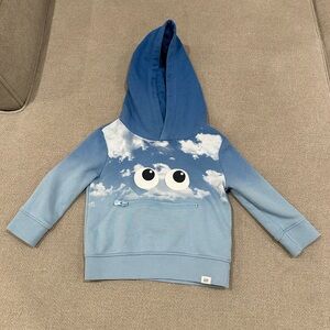 Baby Gap Blue Ombré Monster Hoodie Sweatshirt 12-18 months LIKE NEW